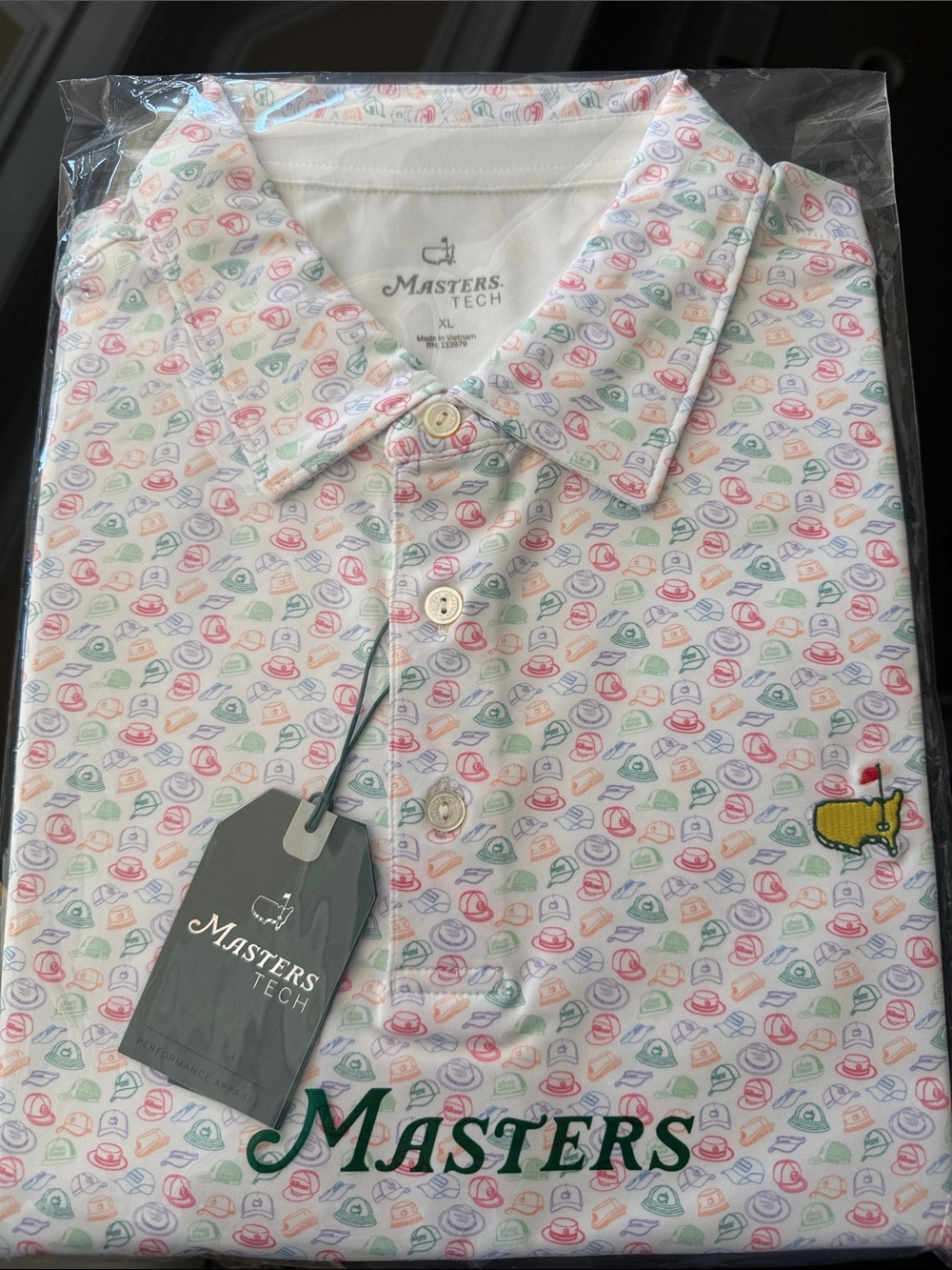 NWT Men’s 2026 Masters Hat Print Polo XL